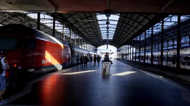 Gare Centrale Lucerne Suisse Lucerne Suisse Août 2020 — Video