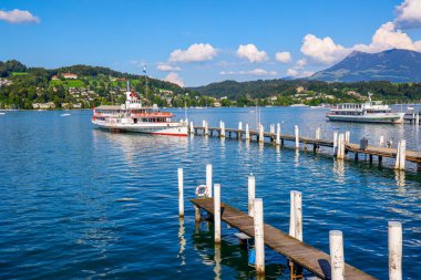 Lucerne İsviçre ve Lucerne Gölü - seyahat fotoğrafçılığı