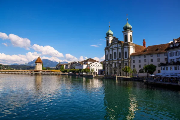 Rivière Reuss Dans Centre Ville Lucerne Photographie Voyage — Photo