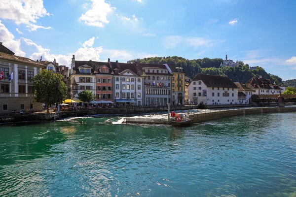 Rivière Reuss Dans Ville Lucerne Photographie Voyage — Photo