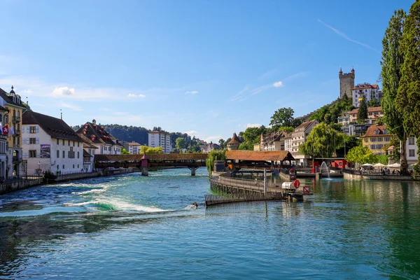 Stadtzentrum Von Luzern Der Schweiz Einem Sonnigen Tag Reisefotos — Stockfoto