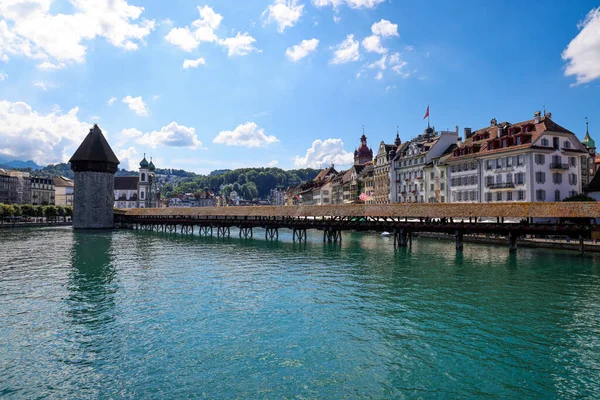 Πόλη Της Lucerne Ελβετία Και Λίμνη Lucerne Ταξιδιωτικές Φωτογραφίες — Φωτογραφία Αρχείου