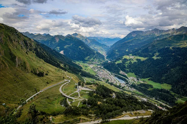 Famous Gotthard Pass Στην Ελβετία Ταξιδιωτική Φωτογραφία — Φωτογραφία Αρχείου