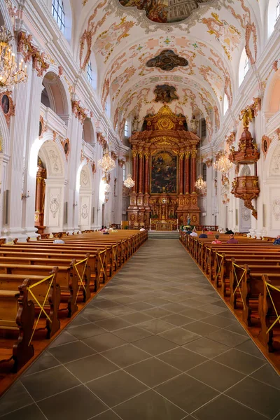 Jezsuita Templom Luzern Városában Lucerne Városa Switzerland Augusztus 2020 — Stock Fotó