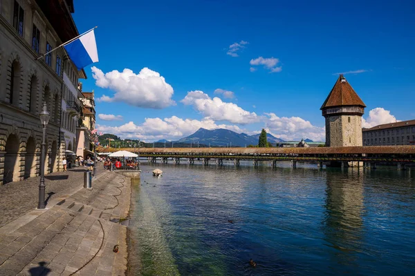 Исторический Район Города Люцерна Швейцарии Город Люцерн Швейцария Августа 2020 — стоковое фото