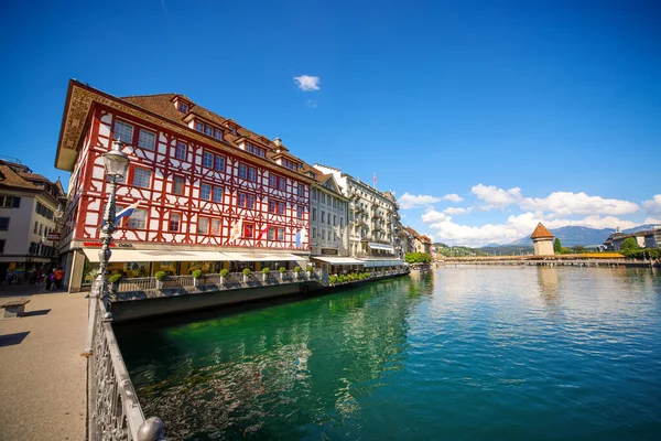 Wspaniałe Rezydencje Centrum Lucerny Miasto Lucerne Switzerland Sierpnia 2020 — Zdjęcie stockowe