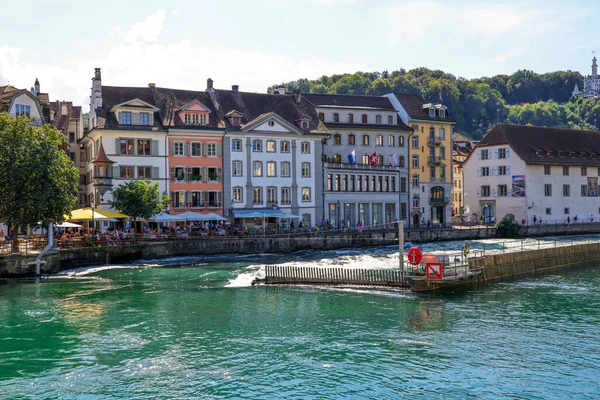 Bord Lac Des Quatre Cantons Suisse Ville Lucerne Suisse Août — Photo