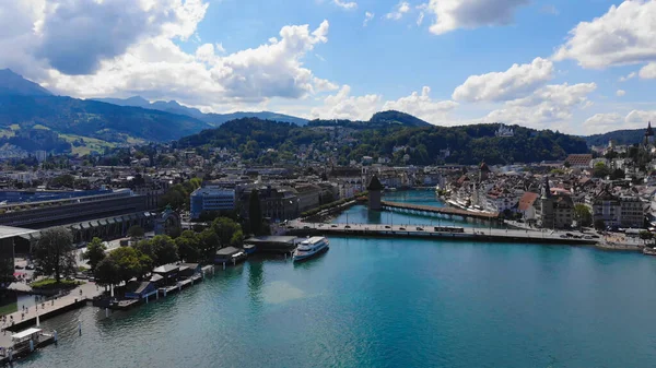 Stadt Luzern Schweiz Und Vierwaldstättersee Luftaufnahme Reisefotos — Stockfoto