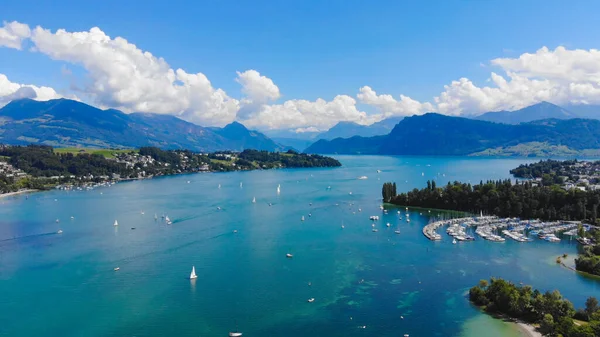 Lago Lucerna Suíça Também Chamado Vierwaldstaetter Veja Suíça Viagens Fotografia — Fotografia de Stock