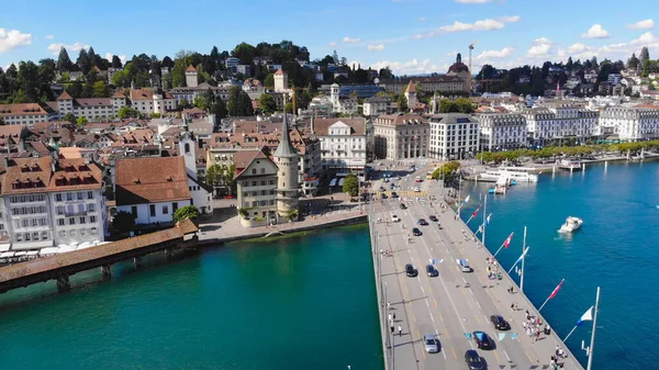 Κυκλοφορία Στην Πόλη Lucerne Στην Ελβετία Travel Photography — Φωτογραφία Αρχείου