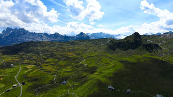 Úžasná Příroda Švýcarských Alp Okres Melchsee Frutt Švýcarsku Shora Cestovní — Stock fotografie