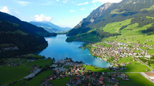 Wunderbare Schweiz Von Oben Lungernsee Bei Luzern Reisefotos — Stockfoto