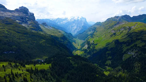 Πτήση Πάνω Από Την Υπέροχη Φύση Της Ελβετίας Ελβετικές Άλπεις — Φωτογραφία Αρχείου