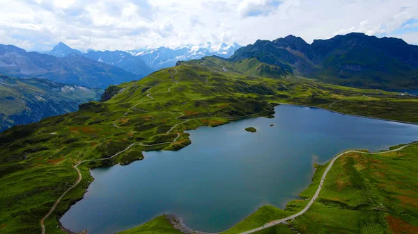 Flug Über Die Wunderbare Natur Der Schweiz Die Schweizer Alpen — Stockfoto