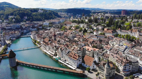 Centre Ville Lucerne Suisse Vue Haut Photographie Voyage — Photo