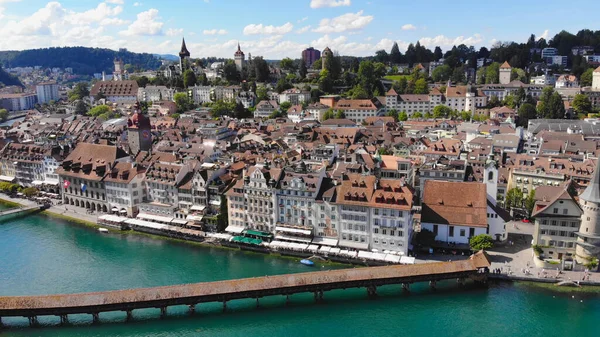 Полет Над Городом Люцерн Швейцарии Фотографии Путешествий — стоковое фото