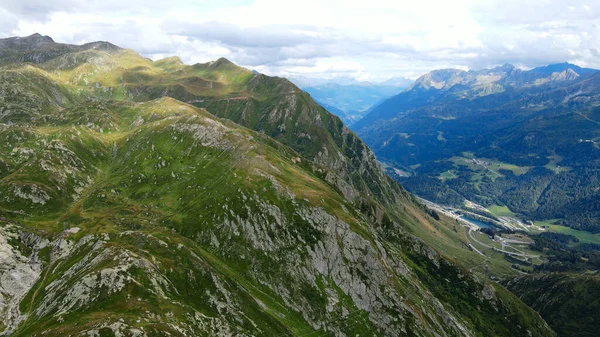 Πτήση Πάνω Από Gotthard Pass Στην Ελβετία Ταξιδιωτική Φωτογραφία — Φωτογραφία Αρχείου