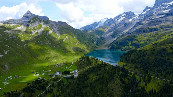Удивительная Природа Швейцарских Альп Район Мелхзее Фрутт Швейцарии Сверху Фотографии — стоковое фото