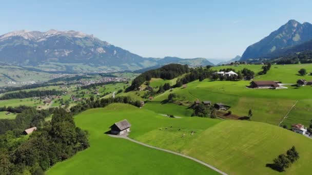 Woderful Charakter Szwajcarii Góry Zdjęcia Podróży — Wideo stockowe