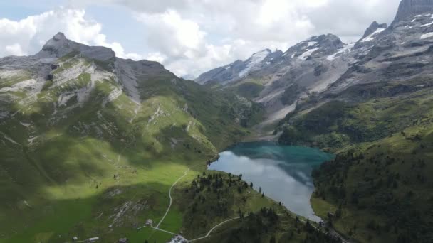 Los Alpes Suizos Melchsee Frutt Imágenes Viaje — Vídeos de Stock