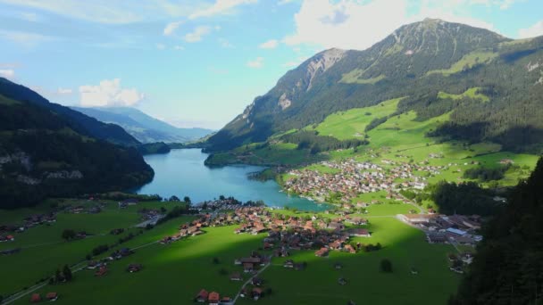 Nádherné Švýcarsko Shora Lake Lungern Lucernu Cestovní Záběry — Stock video