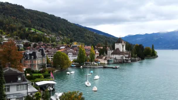 Beau lac de Thoune en Suisse — Video