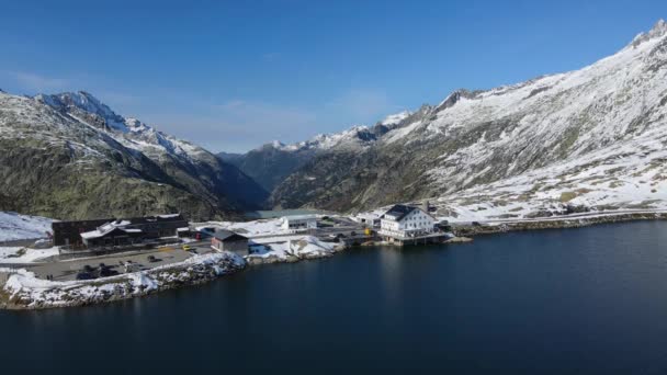 Aerial view over a beautiful glacier in Switzerland — Stock Video