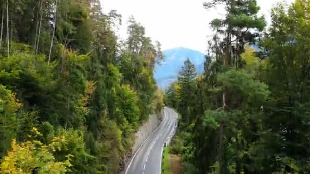 İsviçre 'de Thun Gölü boyunca panoramik cadde — Stok video