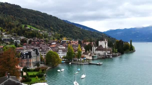 Bellissimo lago di Thun in Svizzera — Video Stock