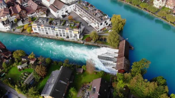 瑞士因特拉肯市的空中景观 — 图库视频影像