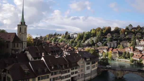 A cidade de Berna - capital do distrito histórico da Suíça — Vídeo de Stock