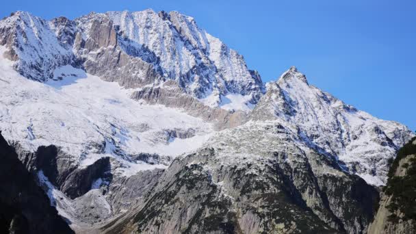 De prachtige gletsjers in de Zwitserse Alpen — Stockvideo