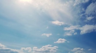 timelapse, mavi gökyüzü, çalışan bulutlar, parlak güneş ışığı