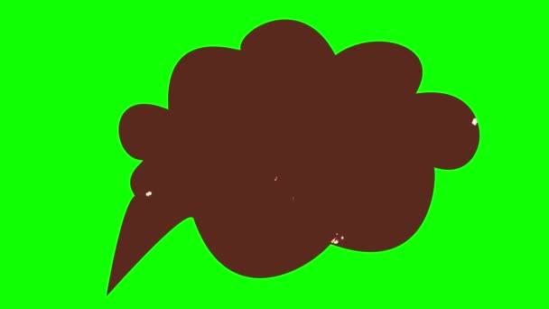 Анимация. Пустой, пустой речевой пузырь с местом для копирования текста, на зеленом фоне. Воображение, идея и концепция запуска. мультфильм и комиксы — стоковое видео
