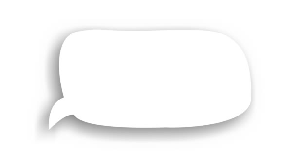 Анимация. Пустой речевой пузырь с местом для записи текста, на белом фоне. можно использовать в социальных сетях, мультфильмах или шутках. Воображение, идея, концепция . — стоковое видео
