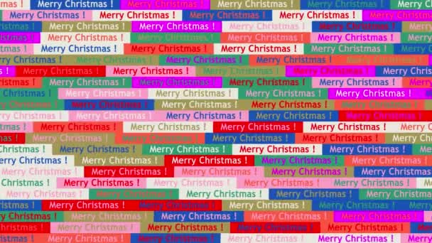 Merry Christmas seamless pattern background. loop animation. backdrop of small, multicolored icons with Merry Christmas inscription. Seamless loop video animation — Stock Video