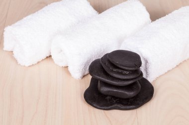 spa için beyaz havlu seti