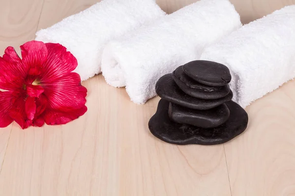 Conjunto Toalhas Brancas Para Spa — Fotografia de Stock