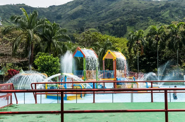 Vattenpark Poolområdet För Barn Solig Dag — Stockfoto