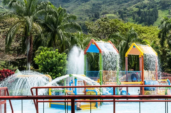 Water park, pool area for children on a sunny day