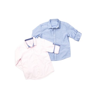 Erkekler beyaz arka plan üzerinde çocuklar için uzun kollu gömlek moda