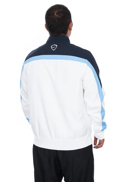 メデリン コロンビア 2019 男性用スポーツ ジャケット ホワイト色ホワイト バック グラウンドにナイキをブランドします — ストック写真