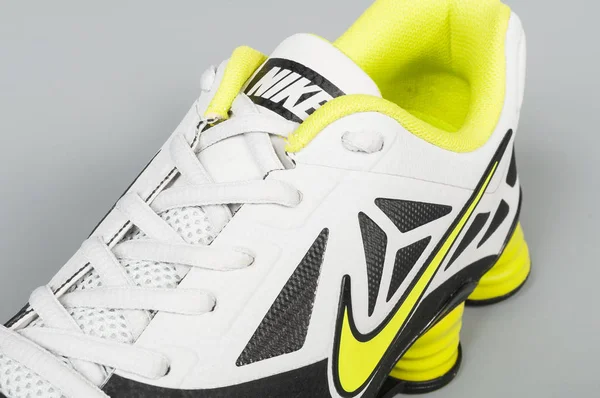 Медельїн Колумбія Лютого 2019 Nike Спортивного Взуття Сірий Фон — стокове фото