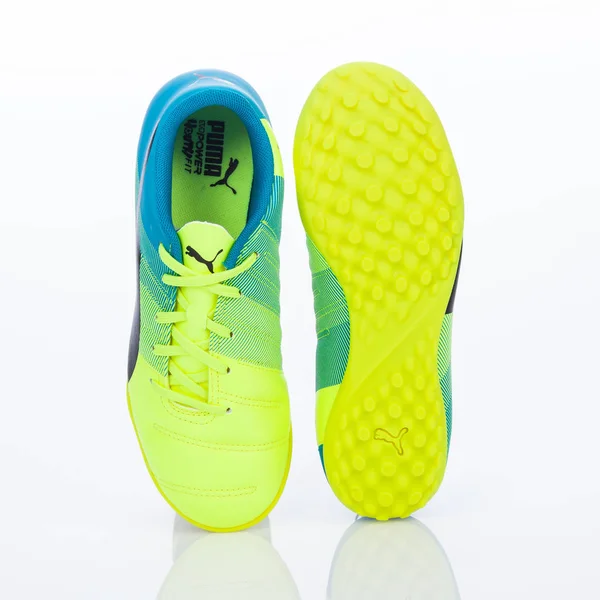 Medellin Colombia Marzo 2019 Puma Football Soccer Indoor Shoes White — Stock Photo, Image