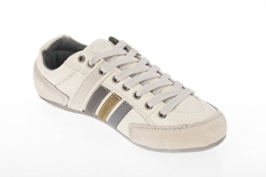 Medellin, Kolombiya-Abril 08, 2019: Lotto spor ayakkabıları beyaz arka planda