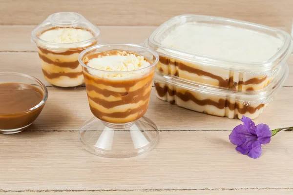 Tasty Dessert Made Milk Arequipe Cheese Panna Cotta — Stock Photo, Image