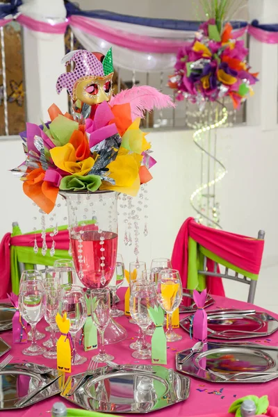 Decoração Temática Para Festa Festas Sala Recepção Com Decorações Coloridas — Fotografia de Stock