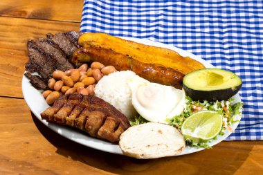 Tasty Paisa Tray; Typical Dish In The Region Of Antioquia - Colombia. clipart