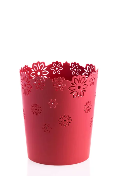 Lixo Plástico Vazio Rosa Foto Sobre Fundo Branco — Fotografia de Stock