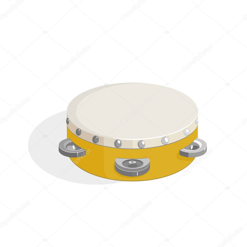 percussion noise musical instrument tambourine isolated on white background